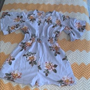 Pastel Baby Blue Floral Romper